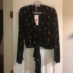 Buddy Love Black Lightning Bolt Top